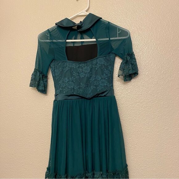 Weissman dance costume lyrical dark green Every Breath You Take 12504 MC child - Picture 4 of 12